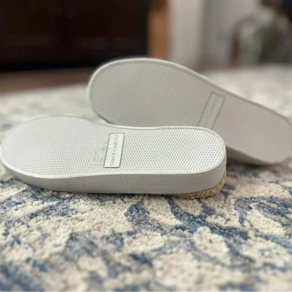 NEW Vince Camuto Madrista leather slip on sneakers with faux shearling. … - Picture 6 of 8